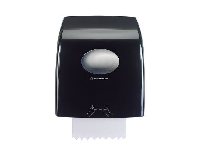 Aquarius (Kimberly-Clark) AQUARIUS* SLIMROLL*-handdoekdispenser, 343 x 318 x 191 mm, zwart, 600 doekjes