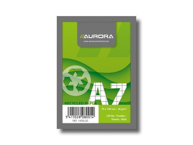 Schrijfblok Aurora A7 ruit rec 100v/pk10