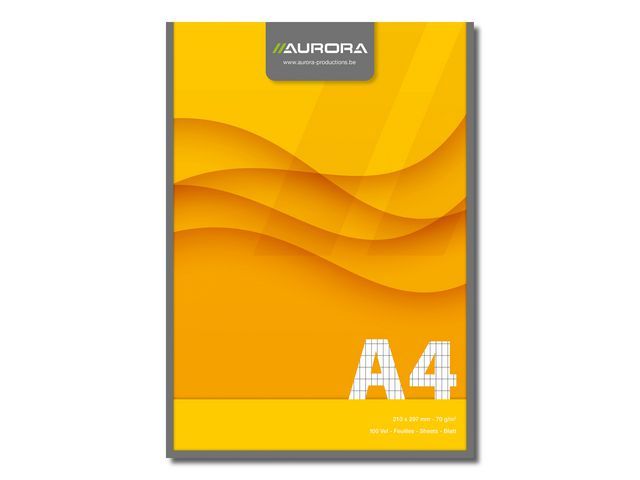 Schrijfblok Aurora A4 ruit 4x8 100v/pk10