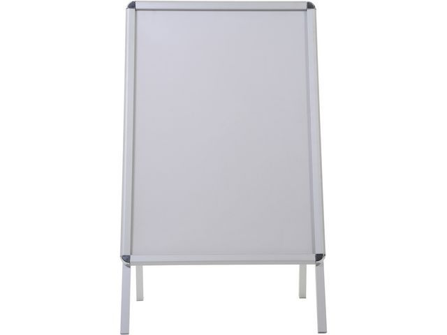 Bi-Office A-frame-posterstandaard, dubbelzijdig, matgrijs geanodiseerd aluminium frame, 1090 x 635 mm