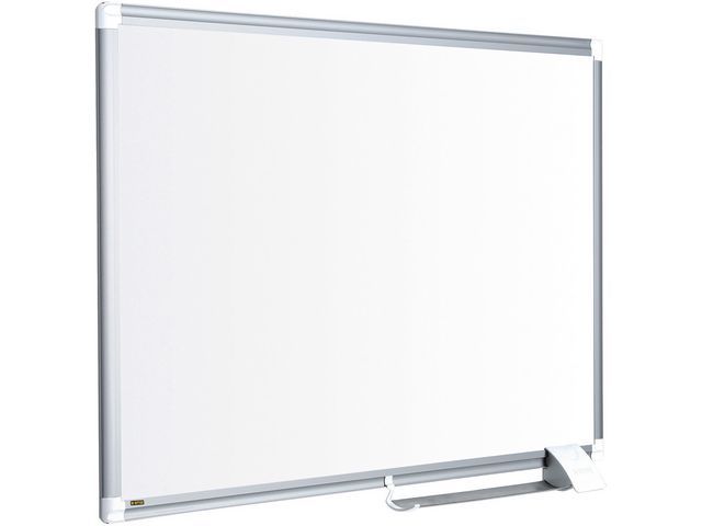 Bi-Office Nieuwe generatie Maya whiteboard, niet-magnetisch, wit gelakt stalen oppervlak, grijs aluminium frame, 150 x 100 cm