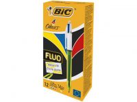 Balpen BiC 4-kleuren Fluo/ds 12