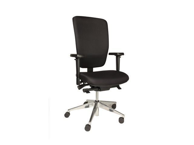 Bureaustoel Prof Chair NPR1813+ zwart, voetkruis aluminium gepolijst