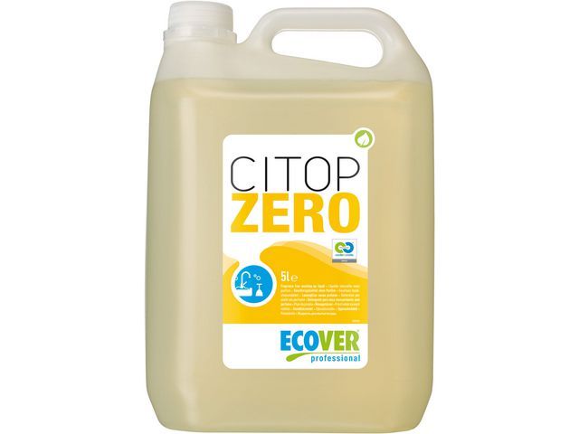 Citop Zero afwasmiddel vloeibaar parfumvrij geel 5 liter fles (can 5 liter)