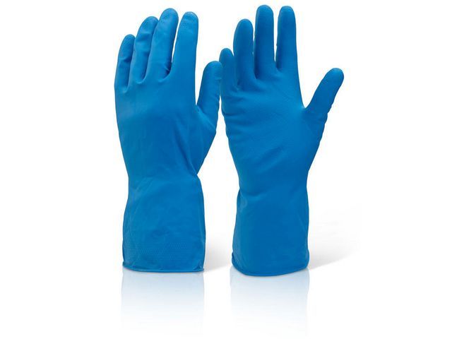 Huishoudhandschoen blauw S/ds10