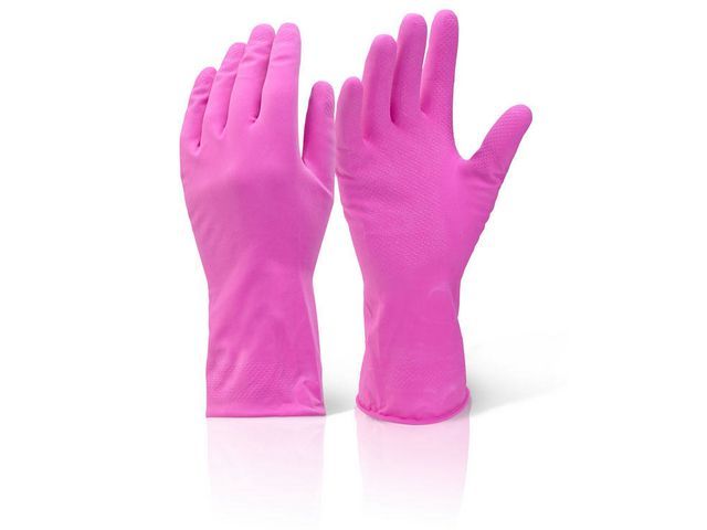 Huishoudhandschoen roze M/ds10