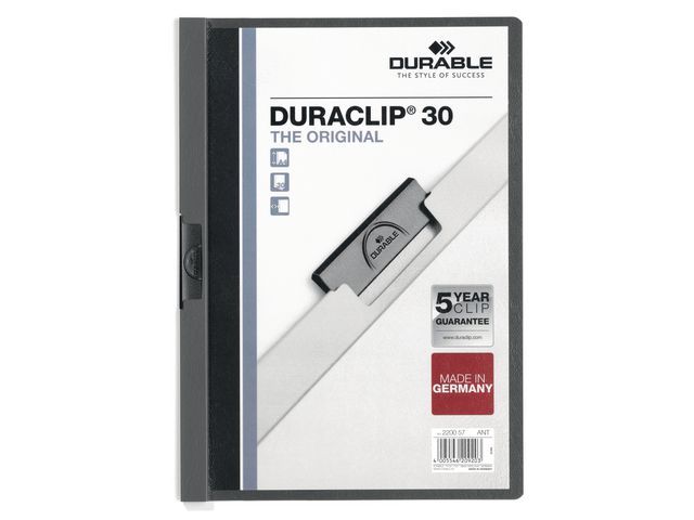 Klemmap Duraclip A4 3mm antraciet/ds 25