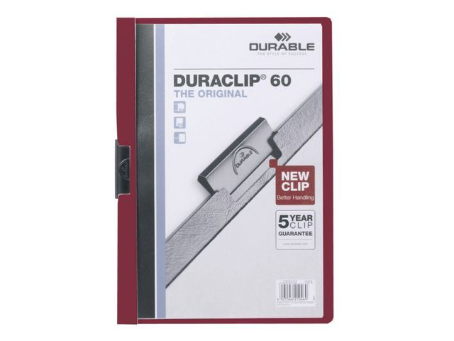Klemmap Duraclip A4 6mm rood/ds 25