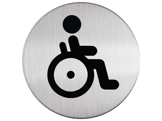 Durable Stalen pictogram Invalidentoilet