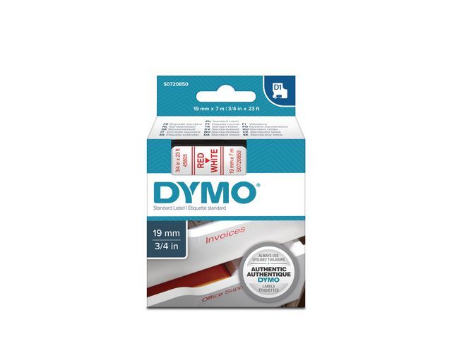 Tape Dymo 45805 19mm rood/wit