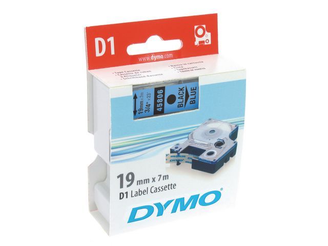Tape Dymo 45806 19mm zwart/blauw