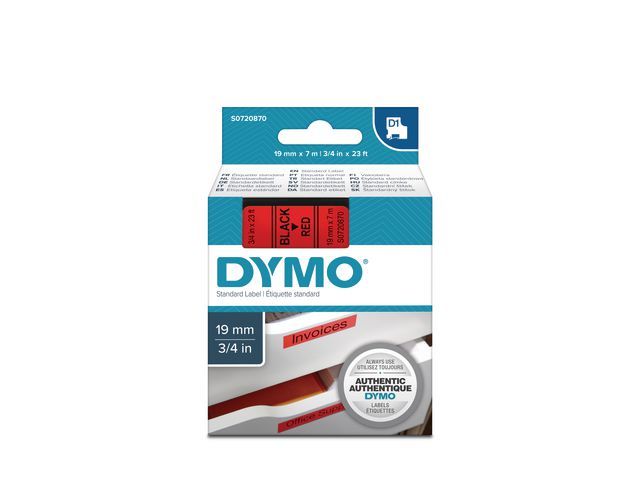 Tape Dymo 45807 19mm zwart/rood