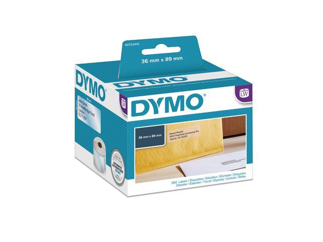 Etiket Dymo LW 89x36 euro trans/rol 260