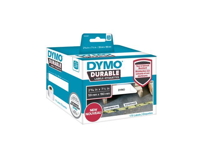 Dymo LW Durable labels, 59 x 190 mm, papier, 170 etiketten, wit (rol 170 stuks)