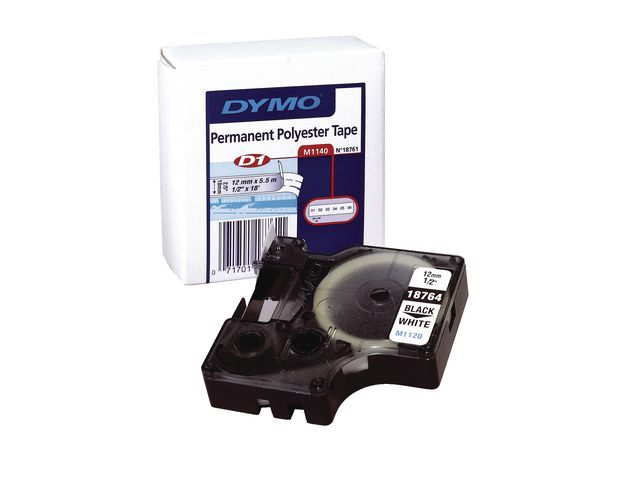 Tape Dymo Rhino 19mm polyester wit