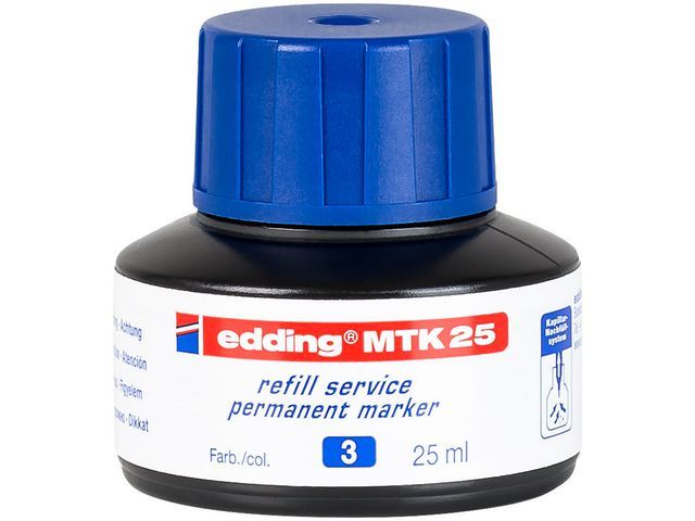 Inkt edding permanent MTK 25 blauw/25ml