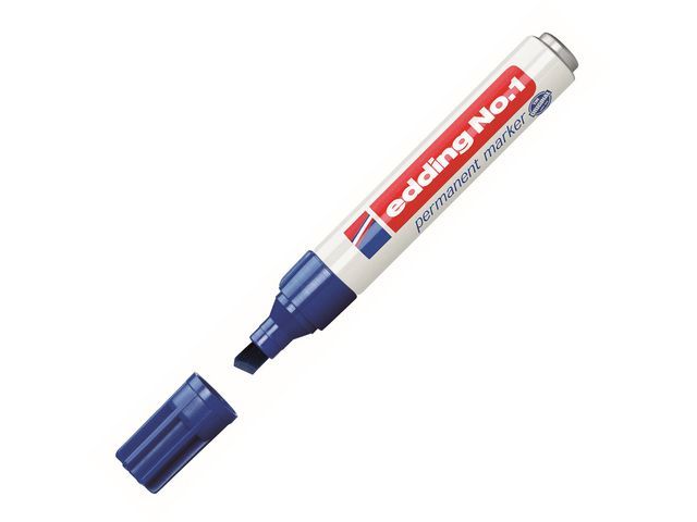 Edding Permanent marker 1 1 - 5 mm, blauw (pak 10 stuks)