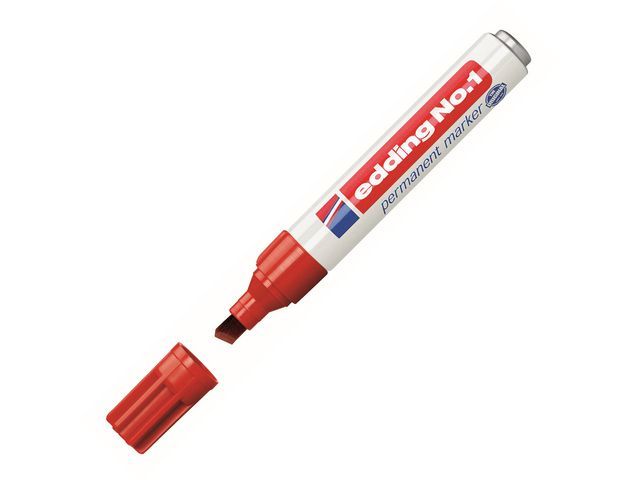 Edding Permanent marker 1 1 - 5 mm, rood (pak 10 stuks)