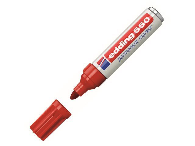 Edding Permanent marker 550 3 - 4 mm, rood (pak 10 stuks)