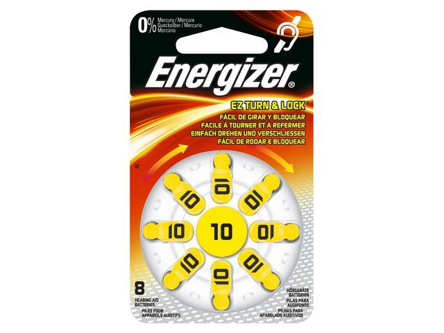 Energizer 10 batterij, zink-lucht, AZ10, 1,4 V (doos 6 x 8 stuks)