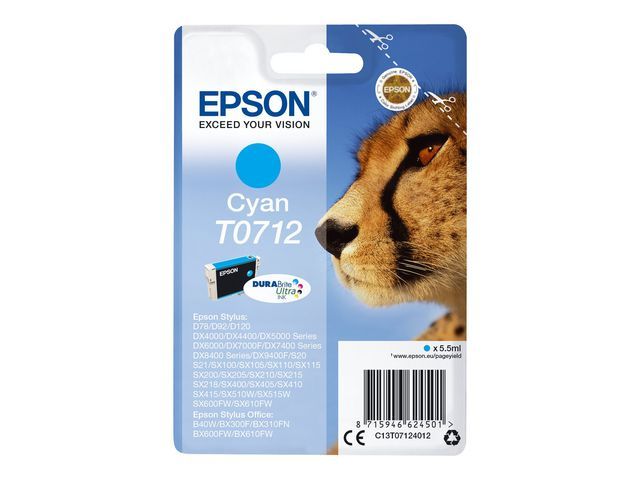 Inkjet Epson T07124012 Cyaan