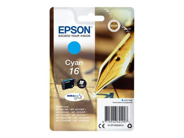 Inkjet Epson T16224012 cyaan(16)