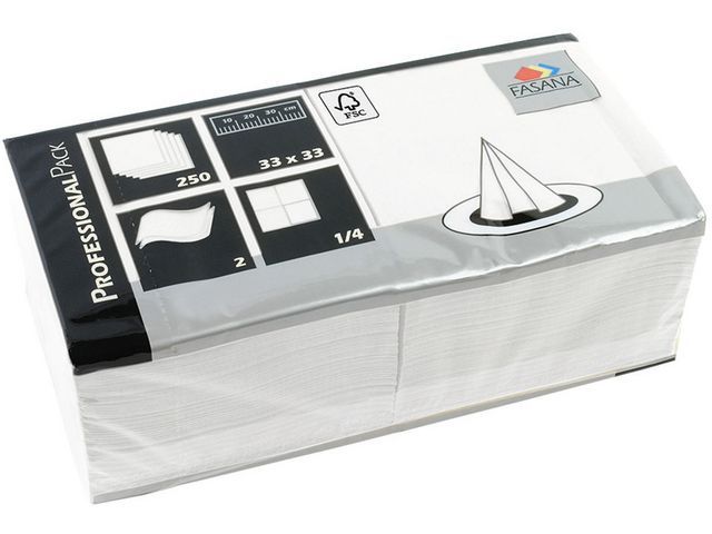 FASANA FASANA - servet - Grootte 33 x 33 cm - wegwerpbord (pak 6 x 250 stuks)