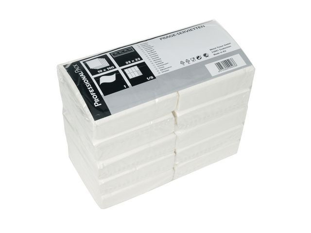FASANA Papieren servet met reliu00ebf 170 x 170 mm 1-laags 1/8 vouw wit 10 verpakkingen (2000 per verpakking) (pak 2000 stuks)