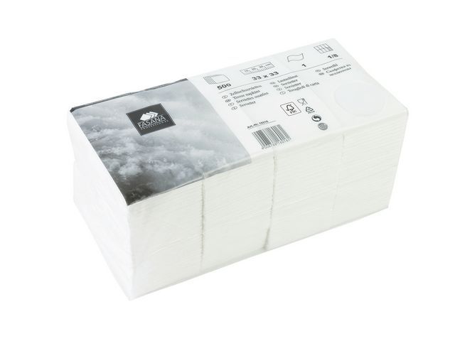 FASANA Papieren servet met reliu00ebf 330 x 330 mm 1-laags 1/8 vouw wit 8 verpakkingen (500 per verpakking) (pak 500 stuks)