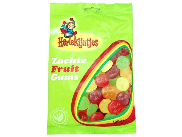 HARLEKIJNTJES Fruitgoms zachte fruitgums (pak 400 gram)