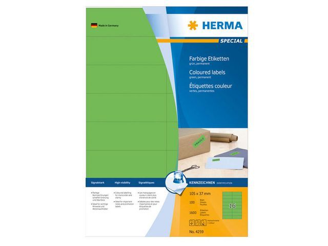 Etiket Herma ILC 105x37 groen/pak 1600