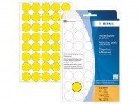 Etiket Herma 19mm rond geel/pak 1280