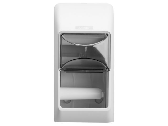 KATRIN 2-rollen toiletpapierhouder, kunststof, wit, 300 x 145 x 145 mm
