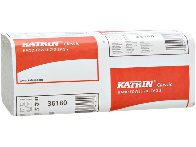 KATRIN Classic gevouwen papieren handdoek One-Stop Interfold 150 2-laags wit (doos 20 x 150 vel)