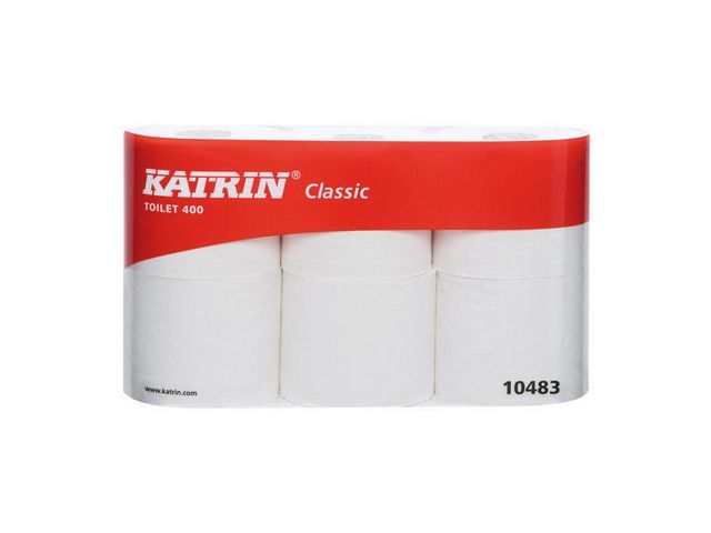 KATRIN CLASSIC toiletpapier 400 vellen, 2 laags, 48 mtr (doos 7 x 6 rollen)