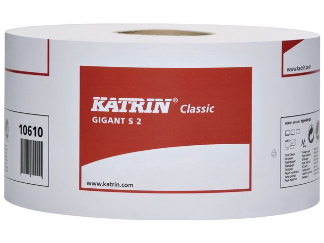 KATRIN CLASSIC toiletpapier Gigant Jumbo Small, 1600 vellen, 200 mtr (pak 12 rollen)