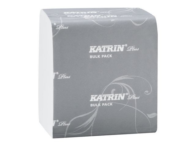 KATRIN Plus-bulkverpakking vellen toiletpapier Interfold-bulkverpakking 200 stuks 2-laags wit (doos 42 x 200 stuks)