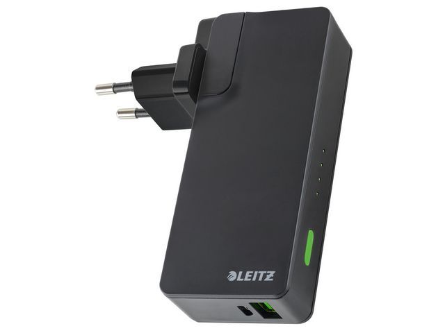 Leitz Leitz Complete USB Travel Wall Charger and Power Bank 3000 - accu / voedingsadapter - Li-pol