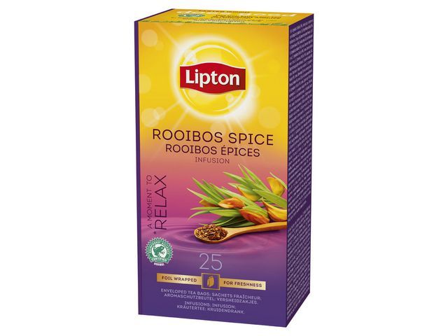 Lipton Thee Rooibos Spice, 25 zakjes (pak 25 stuks)