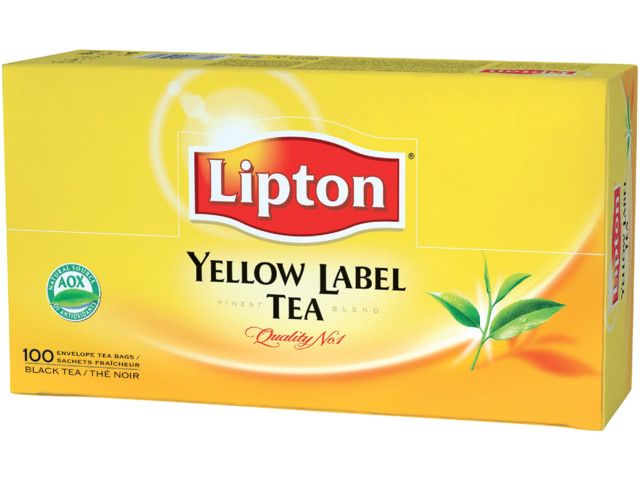 Lipton Thee Yellow label, 1,8 gram per zakje (pak 100 stuks)