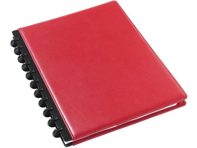M by Staples ARC-notitieboek, leer, A4, gelinieerd, 60 paginau0027s, rood (blok 60 vel)