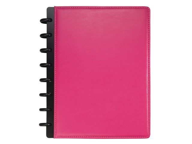 M by Staples ARC-notitieboek, leer, A4, gelinieerd, 60 paginau0027s, roze