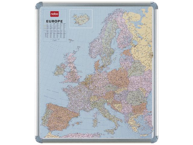 Nobo Staatkundige kaart Europa Europa, magneethoudend bord, beschrijfbaar