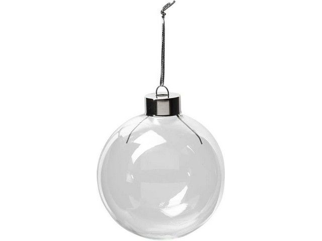 Ornament H8,9cm D7,9cm glas transp/pk6