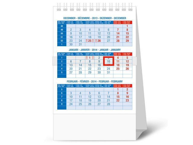 OUR CHOICE Driemaands kalender tafelmodel 3 maanden per blad