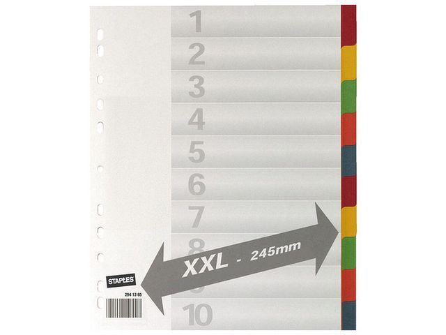 OUR CHOICE Gekleurde kartonnen tabbladen 11 rings, 10 onbedrukte tabs XL (set 10 vel)