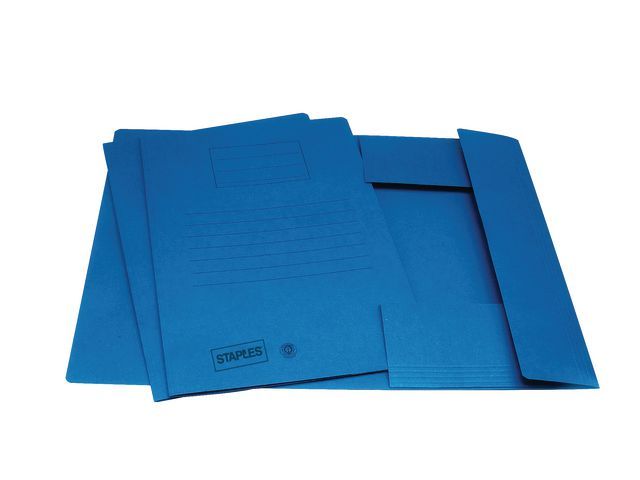 OUR CHOICE Stofklepmap karton Folio, blauw (verpakking 25 stuks)