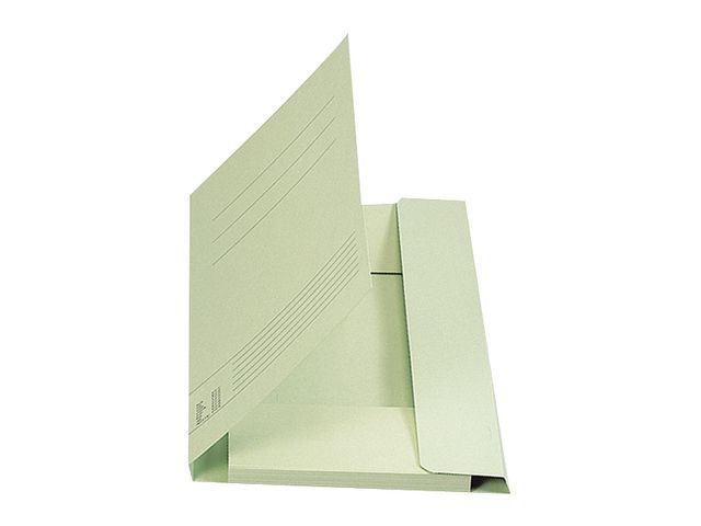OUR CHOICE Stofklepmap karton Folio, groen (verpakking 25 stuks)