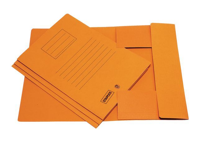 OUR CHOICE Stofklepmap karton Folio, oranje (verpakking 25 stuks)