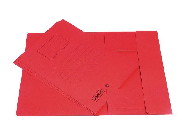 OUR CHOICE Stofklepmap karton Folio, rood (verpakking 25 stuks)